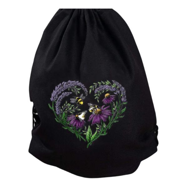 Plecak Bawełniany - Haft Serca zdjęcie 1