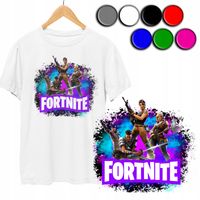 KOSZULKA DZIECIĘCA T-SHIRT Z NADRUKIEM - FORTNITE GRA WZORY - S 122-128