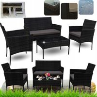 Zestaw Mebli Ogrodowych Technorattan Meble Ogrodowe Komplet SFS010 CZARNY