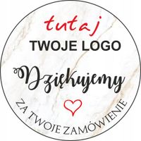 naklejki DZIĘKUJEMY ZA ZAMÓWIENIE z LOGO 100szt