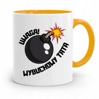 Kubek Żółty Prezent Dzień Ojca Wybuchowy Tata Z Nadrukiem Ze Zdjęciem