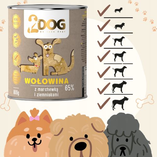 2Dog mokra karma wołowina z rosołem 800g na Arena.pl