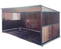 Kojec dla psa 3,5x2,5m Podłoga wiatrołap ściany Uchwyt na miski  GP424