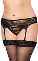 pas do pończoch koronkowy softline 3316 czarny 3xl