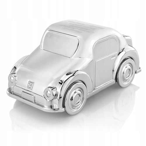 Skarbonka posrebrzana auto z grawerem prezent na chrzest dla chłopca na Arena.pl