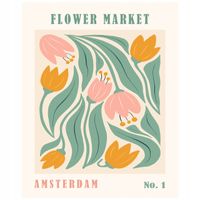2 x Plakat 50x40 Kwiaty minimalizm nowoczesny miasta Amsterdam BOHO 12 WZOR