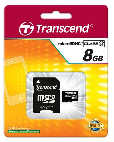 Transcend microSD 8GB Class4 + adapter na Arena.pl