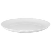 Talerz okrągły płytki AURORA 26,5cm białe szkło opalowe ryflowana struktura