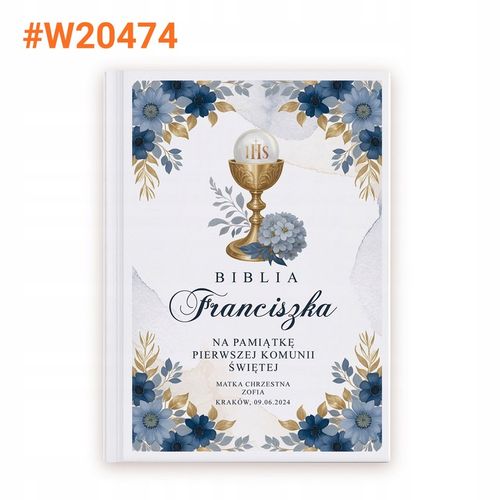 Biblia dla dzieci Prezent Chrzest Pamiątka Chrztu Komunii Nadruk na Okładce na Arena.pl
