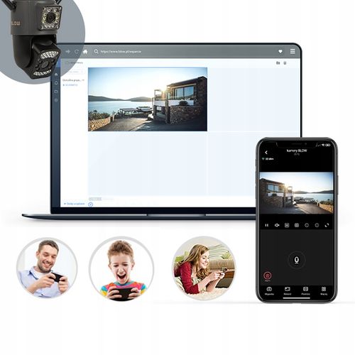 KAMERA OBROTOWA 2xOBIEKTYW 2MP+2MP ZOOM na kartę SIM 4G LTE GSM 2K DETEKCJA na Arena.pl