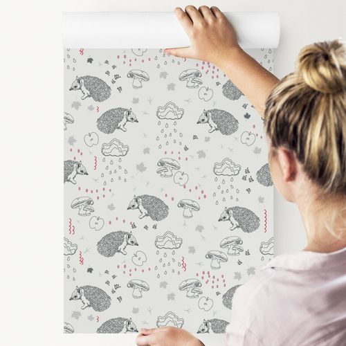 Tapeta Do Pokoju Dziecięcego JEŻE Chmurki Jabłka na Arena.pl