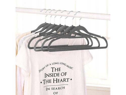 10x wieszak welurowy wieszaki na ubrania  do szafy mocne 10szt szary na Arena.pl