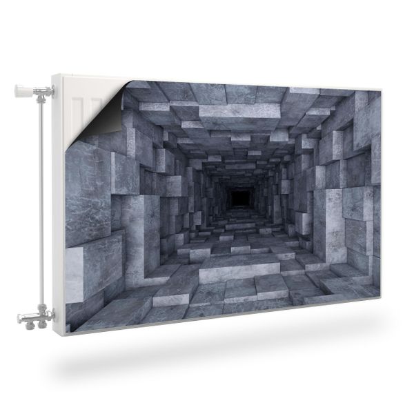 MAGNETYCZNA Osłona Grzejnika Betonowy Tunel Efekt 3D 120cm x 60cm zdjęcie 1