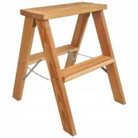 Stołek drewniany składany 2 stopnie drabinka dwustronna NATURAL