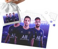 PUZZLE Lionel Messi Neimar Mbaape WZORY DLA MAŁEGO PIŁKARZA 120el +WORECZEK