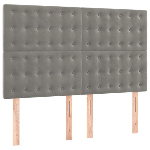 Łóżko kontynentalne z materacem, jasnoszare, aksamit, 140x190cm na Arena.pl