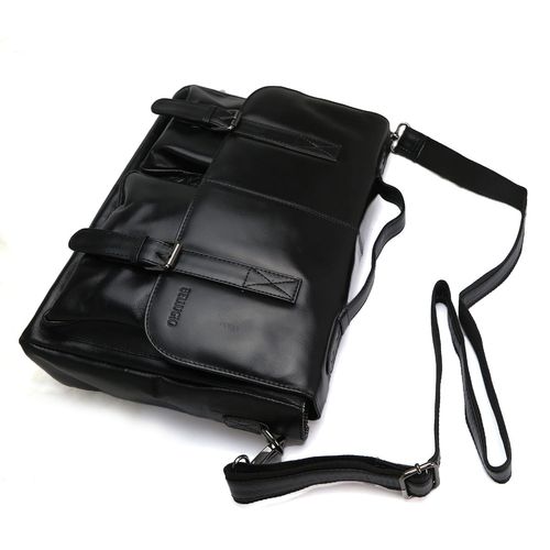 skórzana teczka męska bellugio - czarna na Arena.pl