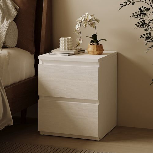 SZAFKA NOCNA STOLIK DO SYPIALNI SALONU 2 SZUFLADY LOFT BIAŁY NOWOCZESNY na Arena.pl