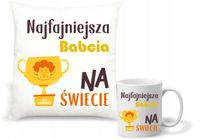 Zestaw PODUSZKA i KUBEK nadruk personalizowany PREZENT DLA BABCI