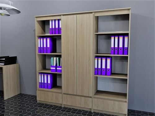 Szafa regał biurowy książki 60cm 2d 1sz sonoma B-4 na Arena.pl