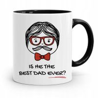 Kubek Czarny Prezent Na Dzień Ojca Best Dad Ever? Z Nadrukiem Ze Zdjęciem