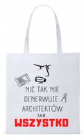 Dla Architekta Na Prezent Torba Eco Biała Shopper Z Nadrukiem Ze Zdjęciem