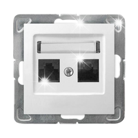 GNIAZDO KOMPUTEROWE RJ45 5e PODWÓJNE OSPEL IMPRESJA GPK-2Y/K/m/00 BIAŁY