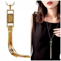 Naszyjnik długi łańcuszek złoty łańcuszki