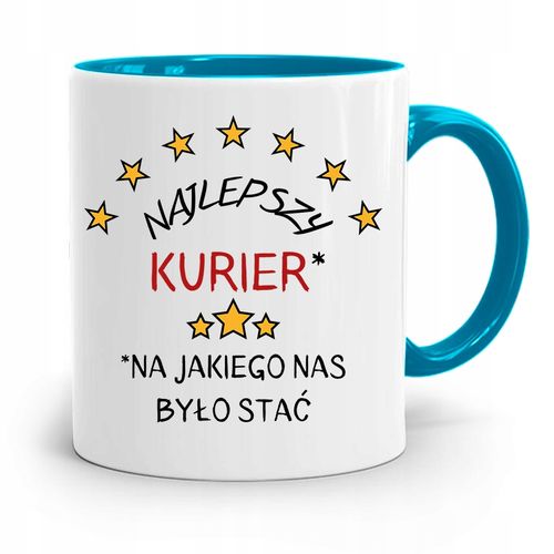 Kubek Błękitny Dla Kuriera Najlepszy Kurier Z Nadrukiem Ze Zdjęciem na Arena.pl