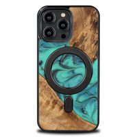 etui bewood unique na iphone 14 pro max - turquoise z magsafe