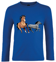 Bluzka t-shirt z długim rękawem Konie