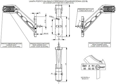Lampa LED obrysowa 3 funkcje LEWA (LD518/L) na Arena.pl