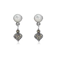 srebrne kolczyki markazyty i masa perłowa - kdm2876
