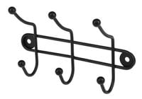 Wieszak ścienny 3-ramienny na ręczniki ubrania Black czarny matowy