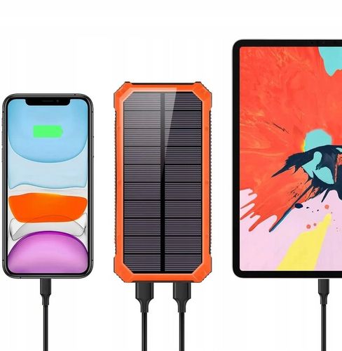 POWERBANK SOLARNY PANCERNY 20000MAH 2xUSB LATARKA na Arena.pl
