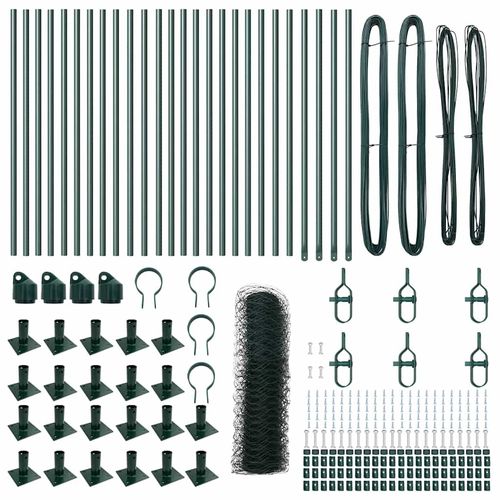 Ogrodzenie z słupkami Zielony 0,5 x 50 m Stal pokryta PCV na Arena.pl