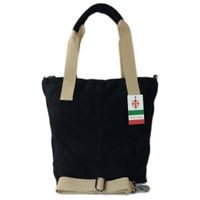 Miękki zamszowy worek -Włoski shopper Vera Pelle , Czarna W234N