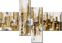 130CM 90 OBRAZ 4 ELEM MIASTO ZE SNU SEPII ŚCIENNY