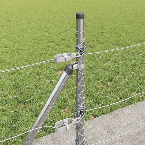 Ogrodzenie z słupkami Srebrny 0.4 x 100 m Stal pokryta PCV na Arena.pl