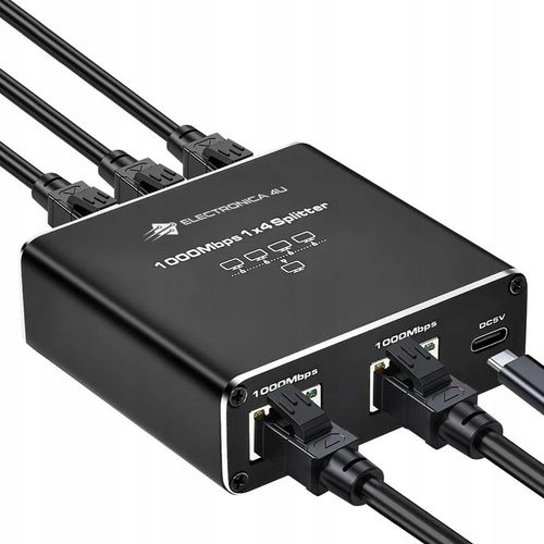 Adapter rozdzielacz mini Switch splitter LAN Ethernet RJ45 4xRJ45 1000M 1GB na Arena.pl