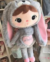 Szaro-różowy Królik Metoo 50 cm - Lalka Metoo z imieniem dziecka