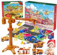 KALENDARZ ADWENTOWY AUTKA SAMOCHODZIKI BUDOWLANE + MATA DUŻY ZESTAW 24DNI