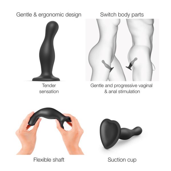 DILDO PLUG CURVY BLACK - XL zdjęcie 5