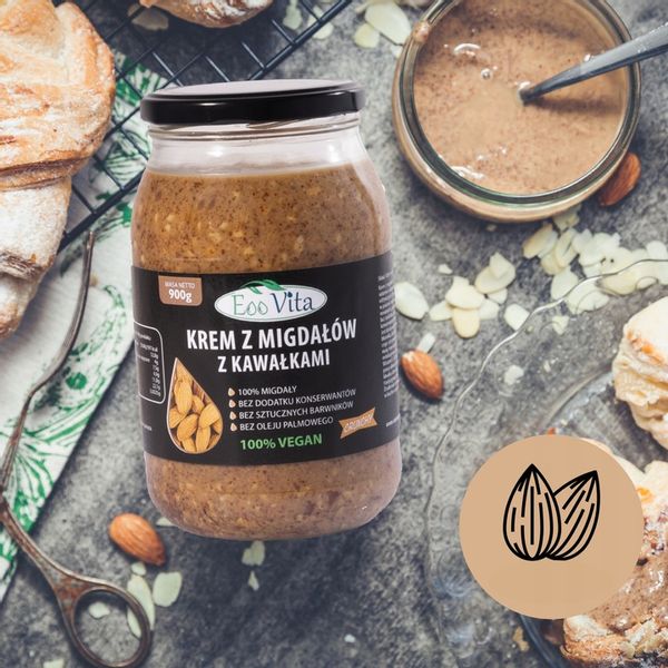 Pasta masło z migdałów migdałowe CRUNCH 900g zdjęcie 2