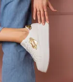 Białe sneakersy z panterkowym dodatkiem Lerisol 39