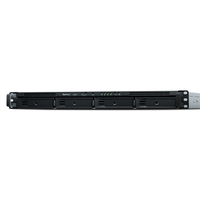 NAS Synology RS822+; 1U RACK; 4x (3.5" SATA HDD/2.5" SATA SSD); AMD Ryzen V1500B; 2 GB DDR4 ECC SODIMM (max. 32GB), 4x 1GbE RJ-45