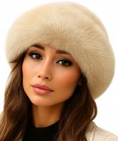 CZAPKA DAMSKA ZIMOWA CIEPŁA FUTRZANA MODNA ELEGANCKA FUTERKOWA FUTERKO