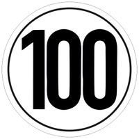 Naklejka OGRANICZENIE PRĘDKOŚCI 100 km/h śr. 18 cm