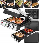 GRILL ELEKTRYCZNY ECG KG 2033 OPIEKACZ PANINI GOFRY BBQ 3w1 2000W SOLIDNY