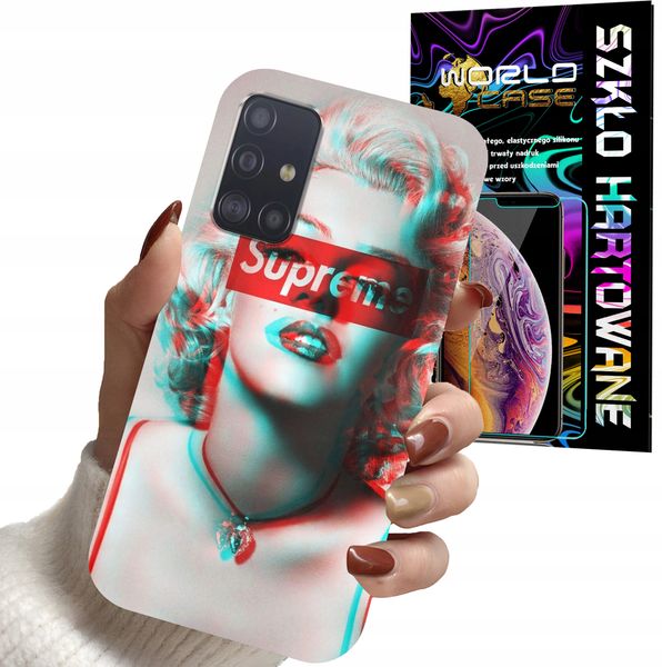 ETUI DO SAMSUNG A71 - Monroe MODNE KOBIECE WZORY + SZKŁO zdjęcie 1